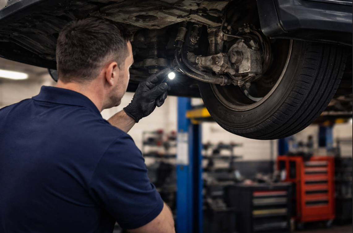 Billy's Automotive Solutions workshop showing professional automotive repair environment in Newcastle upon Tyne